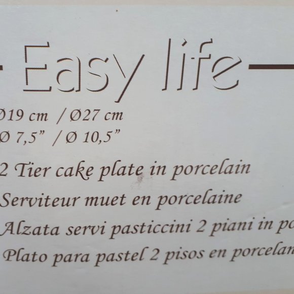 Easy Life Two Tier Porcelain Cake Plate - Picture 4 of 4